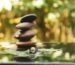 A stack of rocks sitting on top of a table